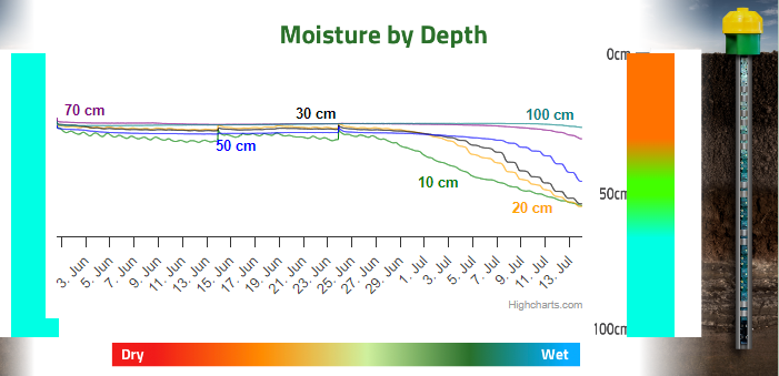 moisture by depth in the yara program